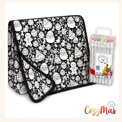 CozyMas Christmas Coloring Blanket