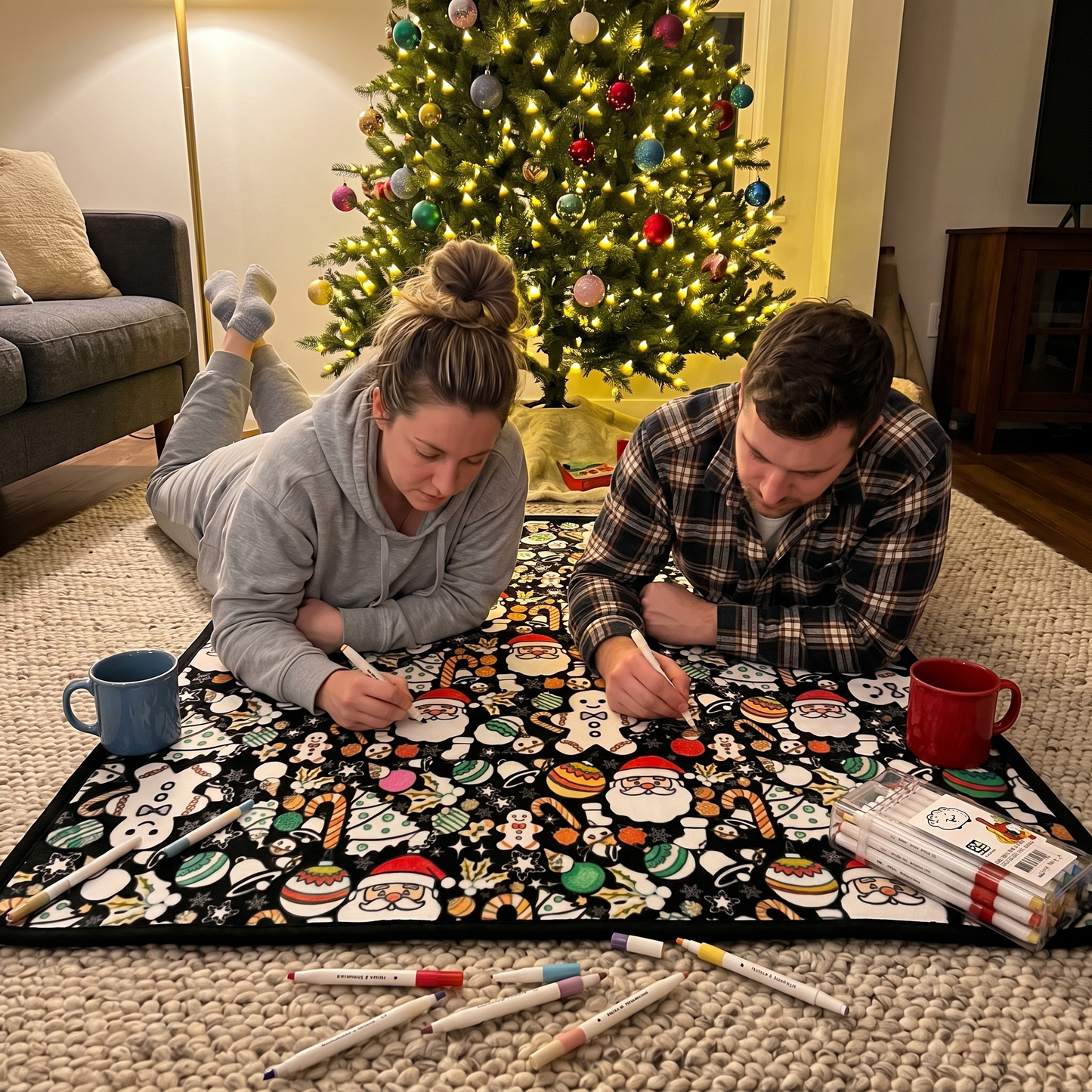 CozyMas Christmas Coloring Blanket